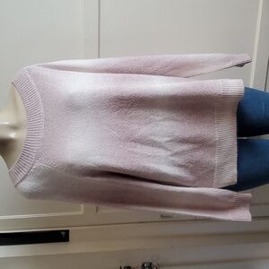 Chaps Pink Cream Ombre Stripe Sweater, Size XL